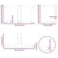 Pikkukuva 10 / 10: vidaXL Sohvapöydän jalat T-muotoiset 2 kpl antrasiitti 50x25x(30-31) cm teräs