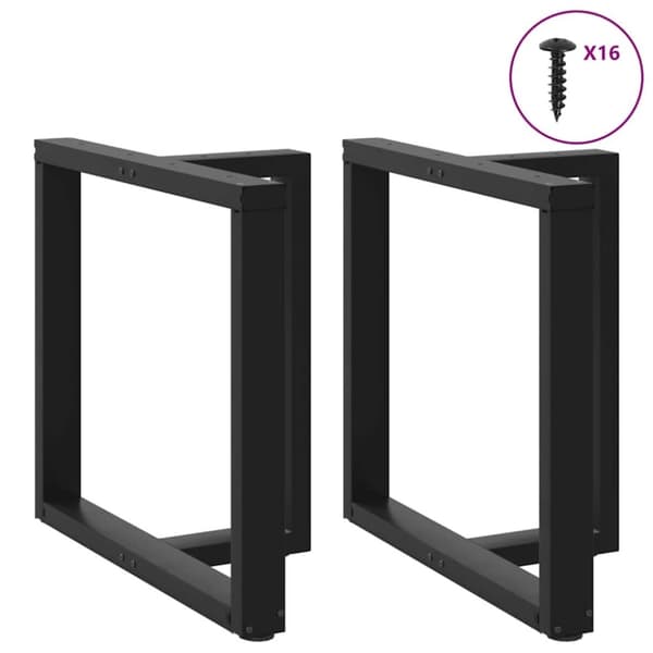 vidaXL Matbordsben T-formad 2 st svart 70x35x(72-73) cm stål