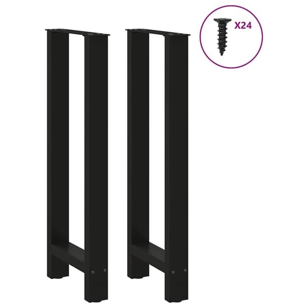 vidaXL sofabordben 2 stk. 50x(100-101) cm stål sort