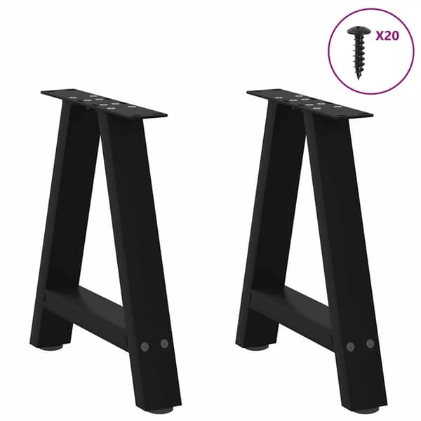 vidaXL Sohvapöydän jalat A-muotoiset 2 kpl Musta 50x(42-43) cm Teräs