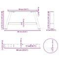 Miniatyrbilde 10 av 10: vidaXL Salongbordben A-formet 2 stk svart 60x(30-31) cm stål