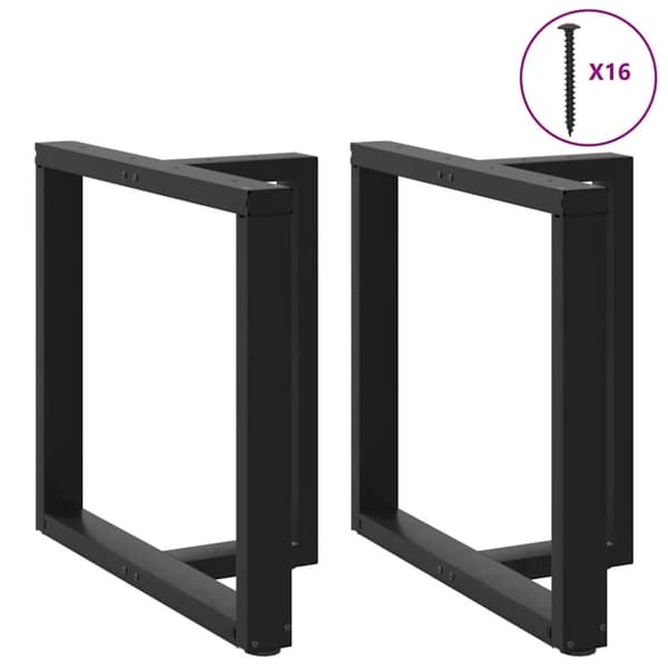 vidaXL Spisebordsben T-formet 2 stk 80x35x(72-73) cm stål sort