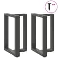 Pikkukuva 3 / 10: vidaXL Ruokapöydän jalat T-muotoiset 2 kpl antrasiitti 50x35x(72-73) cm teräs