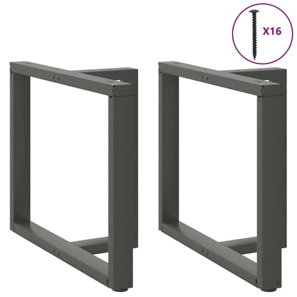 vidaXL Spisebordsben T-formet 2 stk 90x35x(72-73) cm stål antracitgrå