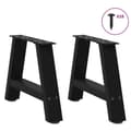 Miniatyrbilde 3 av 10: vidaXL Salongbordben A-formet 2 stk svart 50x(30-31) cm stål