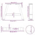 Miniatyrbilde 10 av 10: vidaXL Salongbordben A-formet 2 stk svart 50x(30-31) cm stål