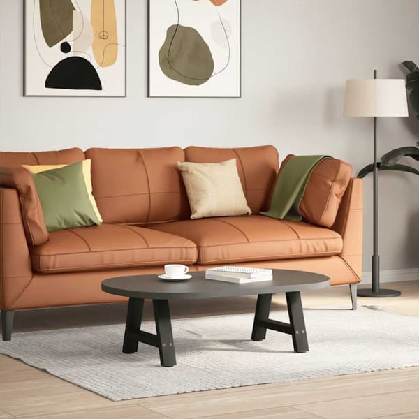 vidaXL Salongbordben A-formet 2 stk svart 50x(30-31) cm stål