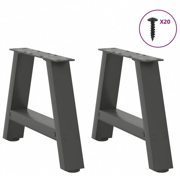 vidaXL Sohvapöydän jalat A-muotoiset 2 kpl Antrasiitti 40x(30-31) cm