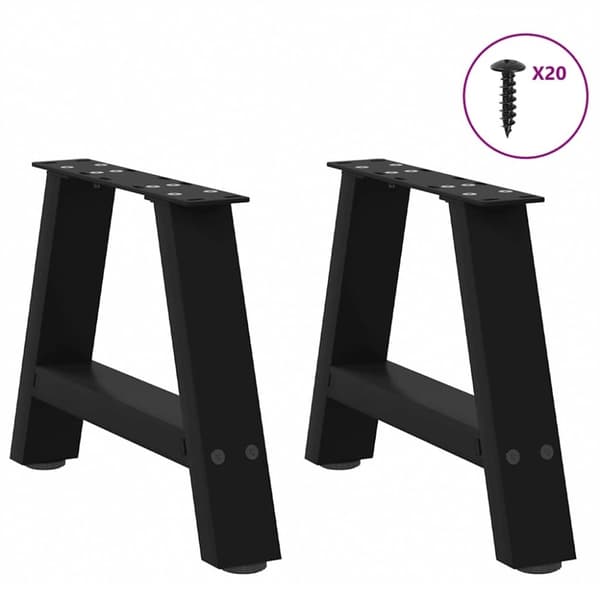 vidaXL Sohvapöydän jalat A-muotoiset 2 kpl Musta 40x(30-31) cm Teräs