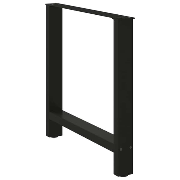 vidaXL Ruokapöydän jalat mustat 2 kpl 70x(72-73) cm teräs