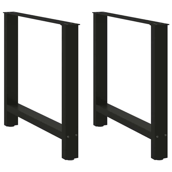 vidaXL Ruokapöydän jalat mustat 2 kpl 70x(72-73) cm teräs