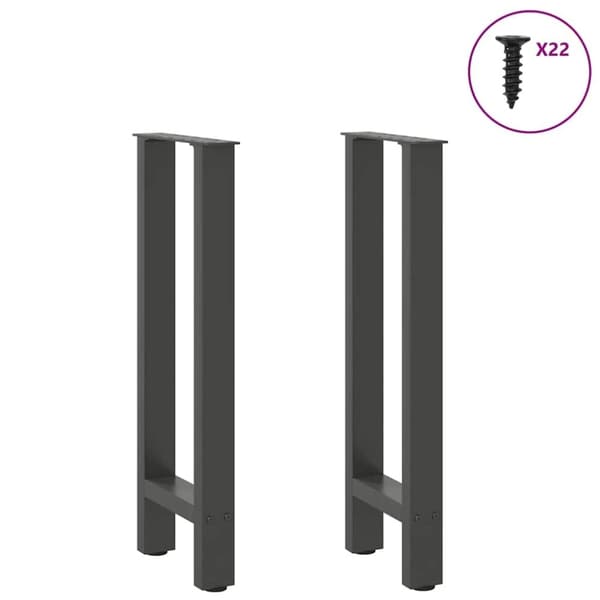vidaXL konsolipöydän jalat 2 kpl antrasiitti 38x(72-73) cm teräs