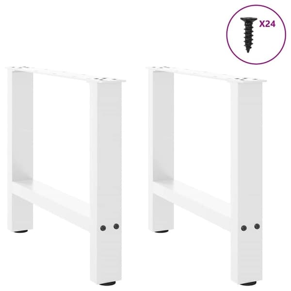 vidaXL Sohvapöydän jalat 2 kpl valkoinen 60x(42-43) cm teräs