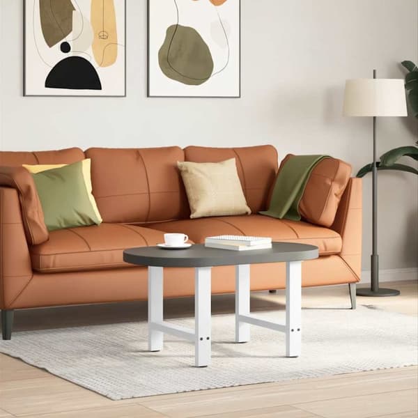 vidaXL Sohvapöydän jalat 2 kpl valkoinen 60x(42-43) cm teräs