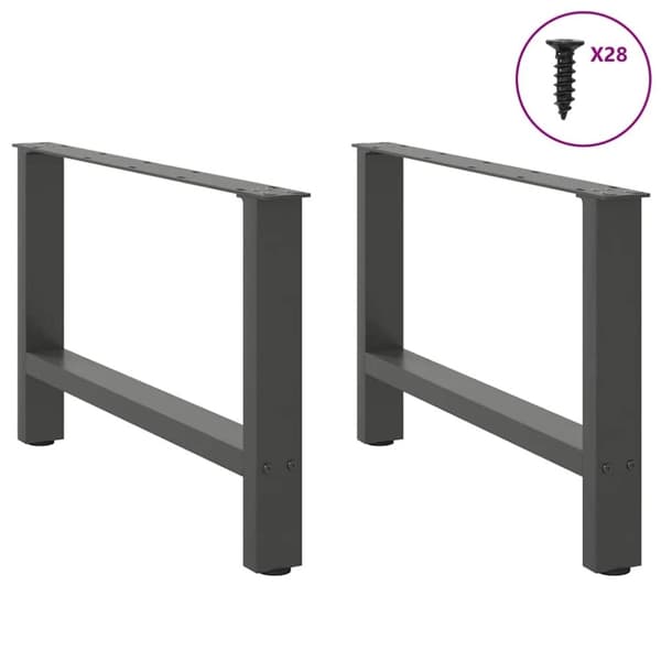 vidaXL Sohvapöydän jalat 2 kpl antrasiitti 70x(42-43) cm teräs