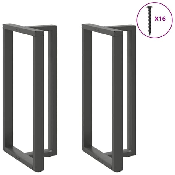 vidaXL Barbordben T-formet 2 stk antrasitt 60x35x(110-111) cm stål