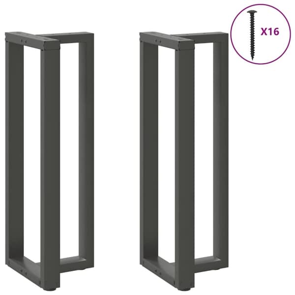 vidaXL Barbordsben T-formad 2 st antracit 50x35x(110-111) cm stål