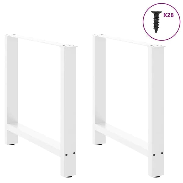 vidaXL Spisebordben hvite 2 stk 80x(72-73) cm stål