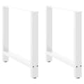 Miniatyrbilde 1 av 10: vidaXL Spisebordben hvite 2 stk 80x(72-73) cm stål