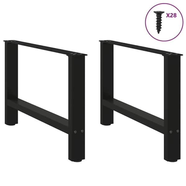 vidaXL Soffbordsben svart 2 st 70x(42-43) cm stål