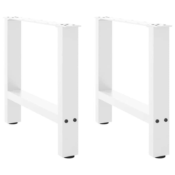 vidaXL Salongbordben 2 stk hvit 60x(42-43) cm stål