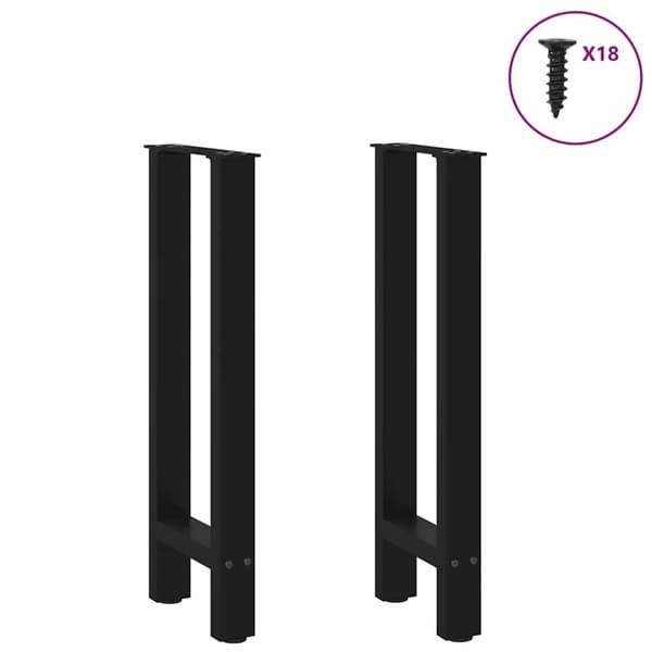 vidaXL Soffbordsben svart 2 st 28x(72-73) cm stål