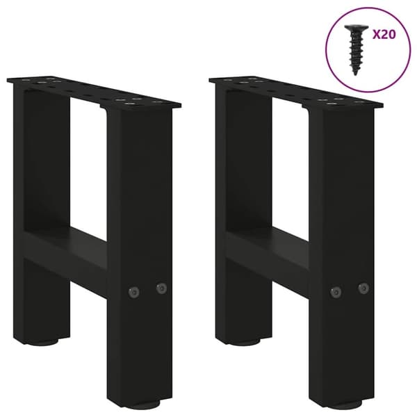 vidaXL Soffbordsben svart 2 st 40x(30-31) cm stål