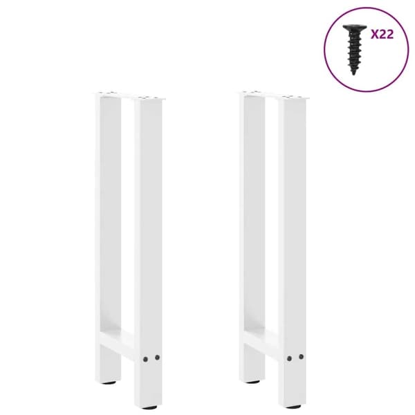 vidaXL Soffbordsben vit 2 st 38x(72-73) cm stål
