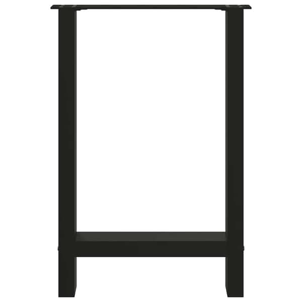 vidaXL Ruokapöydän jalat mustat 2 kpl 50x(72-73) cm teräs