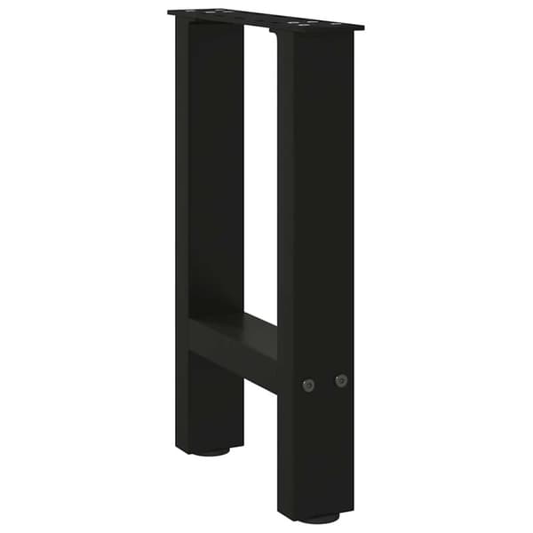 vidaXL Soffbordsben svart 2 st 28x(42-43) cm stål