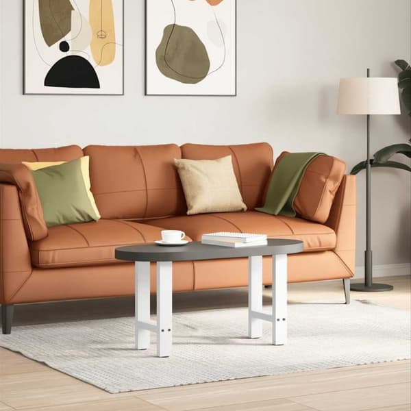 vidaXL Salongbordben hvite 2 stk 38 x (42-43) cm stål