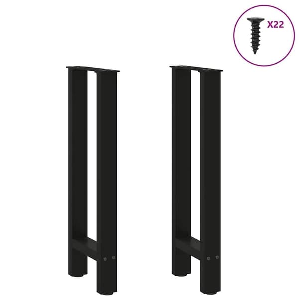 vidaXL konsolipöydän jalat 2 kpl musta 38x(72-73) cm teräs