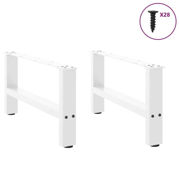 vidaXL Salongbordben hvit 2 stk 70x(30-31) cm stål