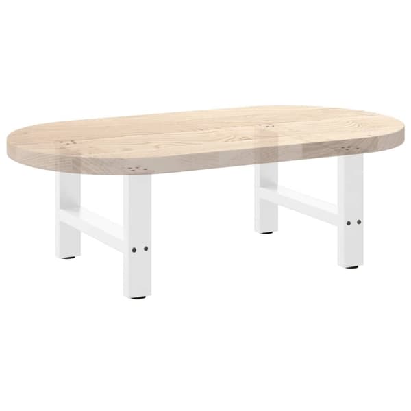 vidaXL Sohvapöydän jalat valkoiset 2 kpl 50x(42-43) cm teräs