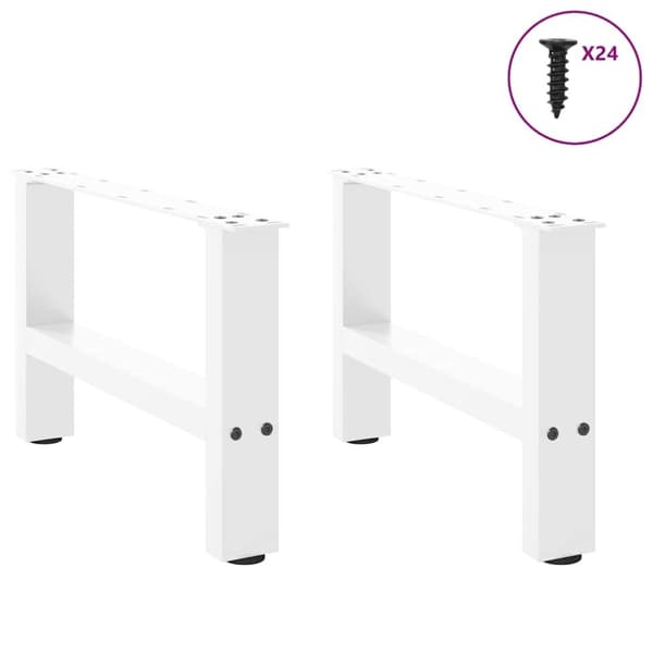 vidaXL Sohvapöydän jalat valkoiset 2 kpl 50x(30-31) cm teräs