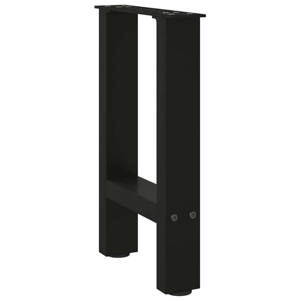 vidaXL Salongbordben svart 2 stk 38 x (42-43) cm stål