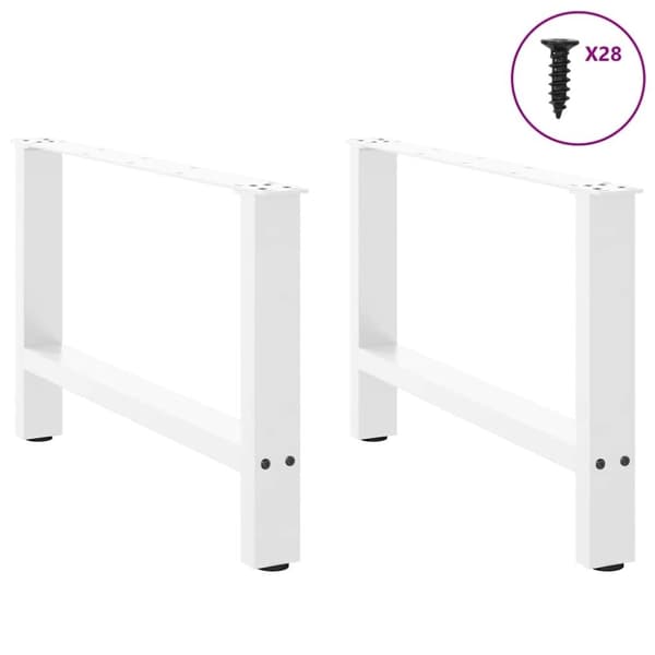 vidaXL Salongbordben 2 stk hvit 70x(42-43) cm stål