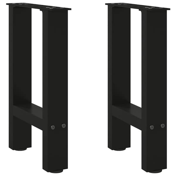 vidaXL Sohvapöydän jalat mustat 2 kpl 28x(42-43) cm teräs