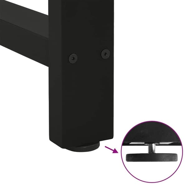 vidaXL Ruokapöydän jalat mustat 2 kpl 80x(72-73) cm teräs