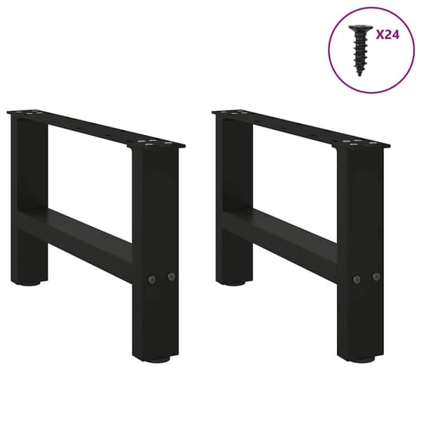 vidaXL Sohvapöydän jalat mustat 2 kpl 50x(30-31) cm teräs