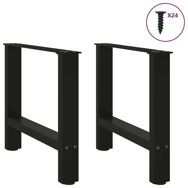 vidaXL Sohvapöydän jalat 2 kpl musta 60x(42-43) cm teräs