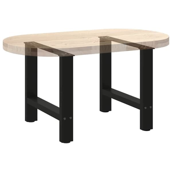 vidaXL Sohvapöydän jalat 2 kpl musta 60x(42-43) cm teräs