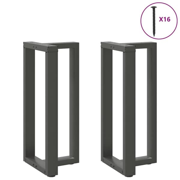 Barbordsben T-formad 2 st antracit 40x35x(90-91) cm stål