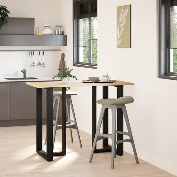 Barbordsben T-formade 2 st svarta 60x35x(100-101) cm stål