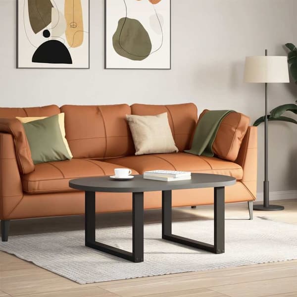 vidaXL Soffbordsben U-formade 2 st svart 70x(42-43) cm stål