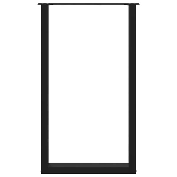 vidaXL Soffbordsben U-formade 2 st svart 60x(100-101) cm stål