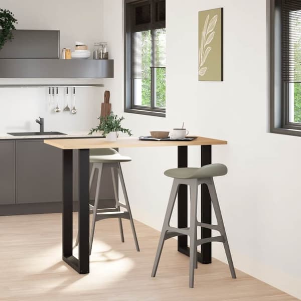 vidaXL Soffbordsben U-formade 2 st svart 60x(100-101) cm stål