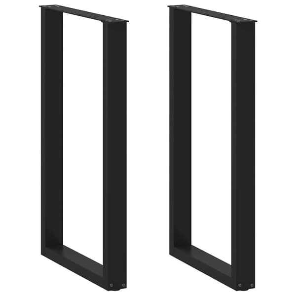 vidaXL Soffbordsben U-formade 2 st svart 60x(100-101) cm stål