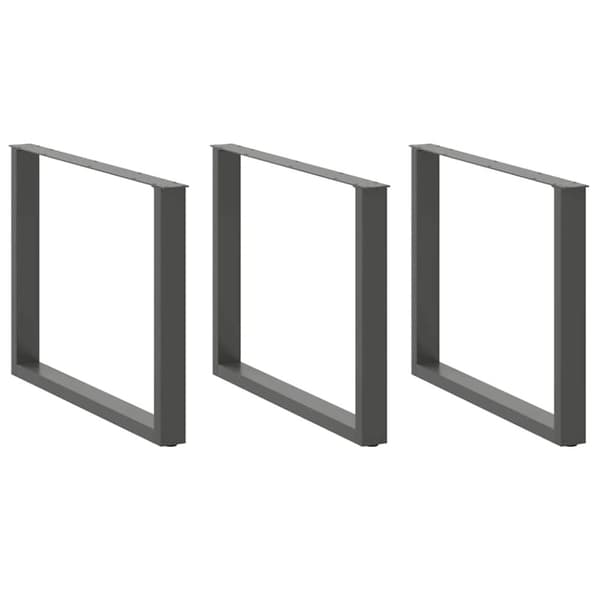 vidaXL Soffbordsben U-formade 2 st antracit 100x(72-73) cm stål