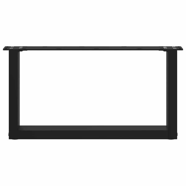 vidaXL Soffbordsben U-formade 2 st svart 70x(30-31) cm stål